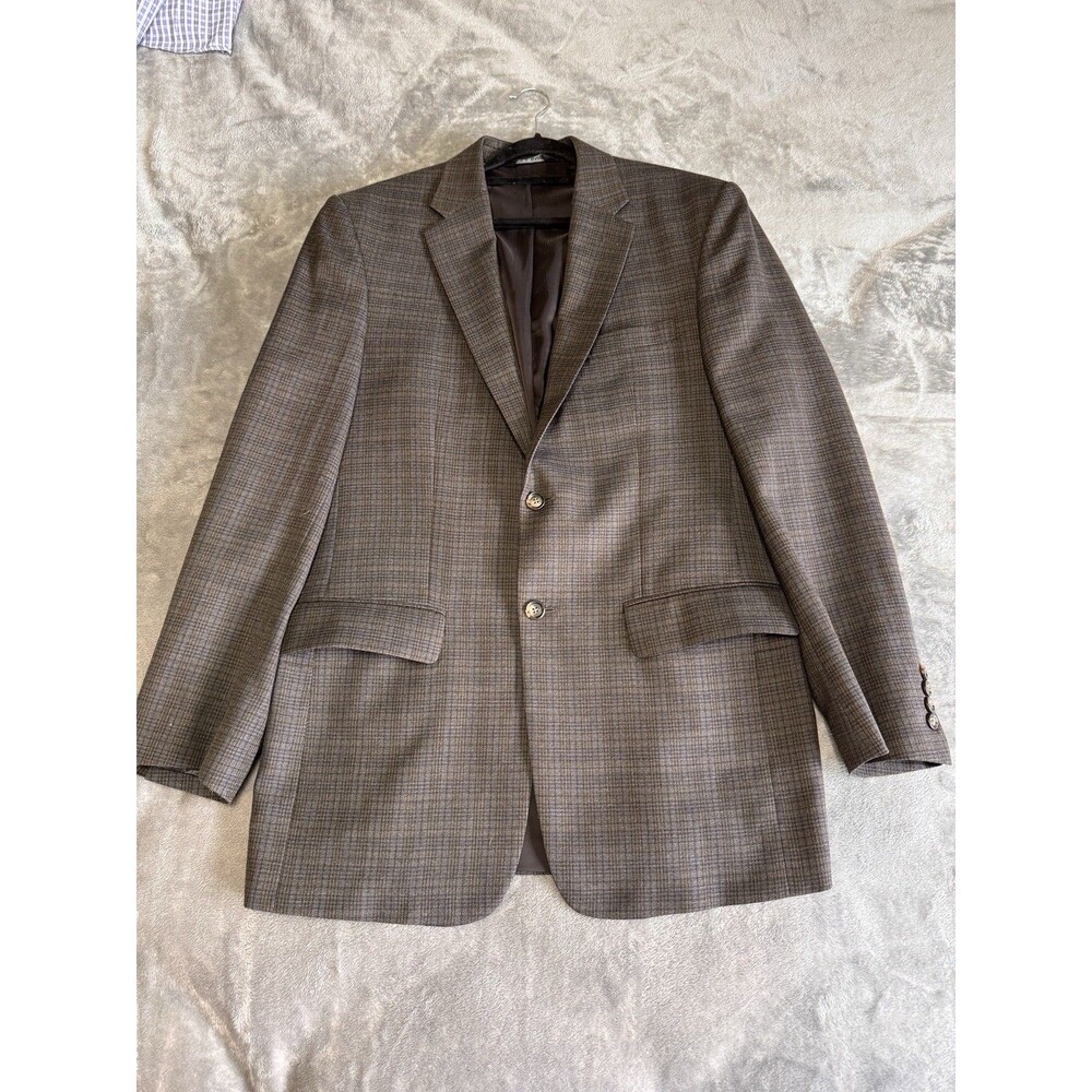 Jos. A. Bank Signature Collection Mens Brown Glen Plaid Blazer Sport Coat 40L